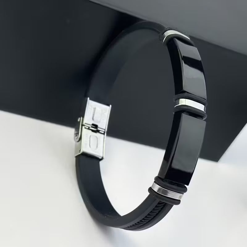 Men's Premium Black Silicone Bracelet