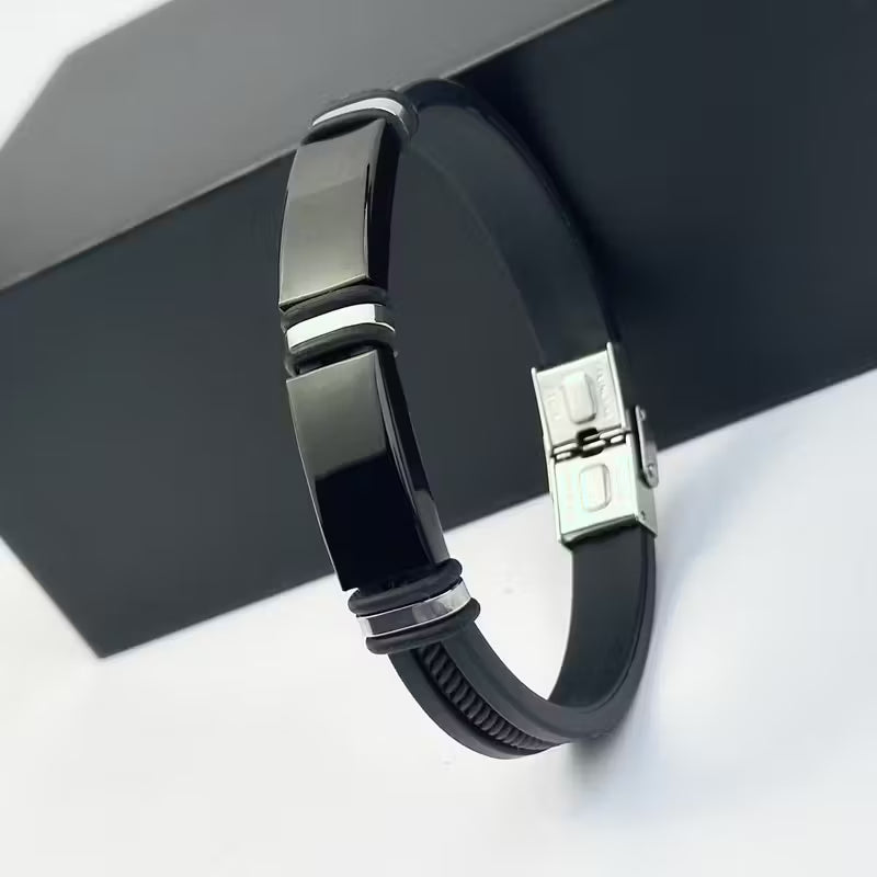 Men's Premium Black Silicone Bracelet