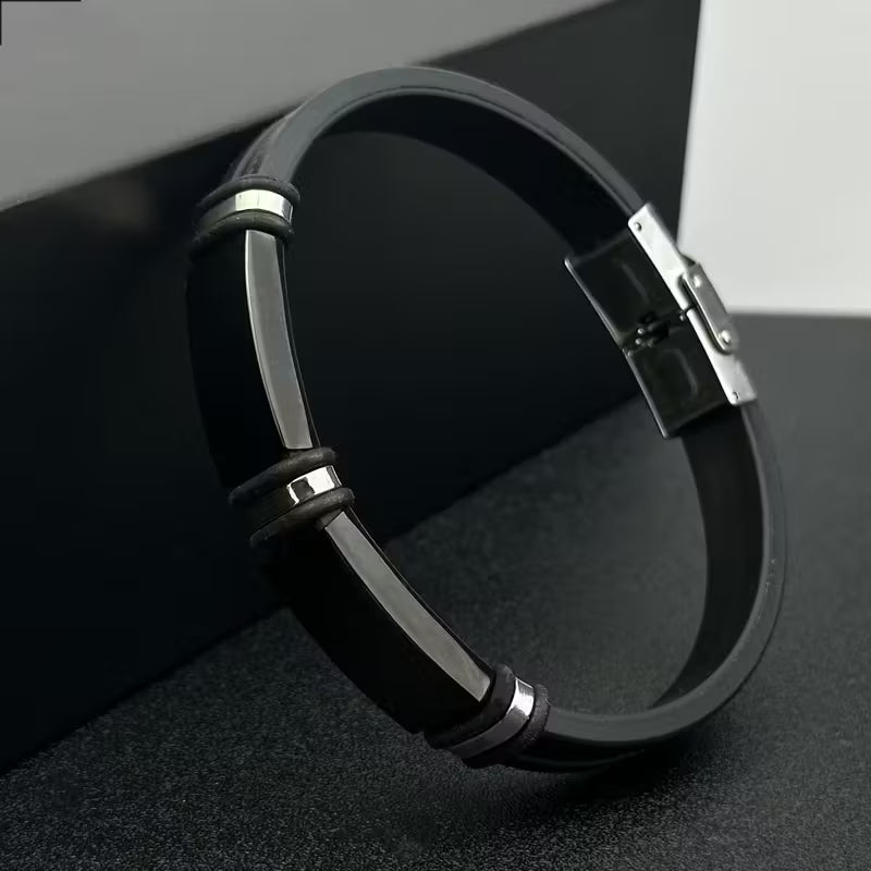 Men's Premium Black Silicone Bracelet