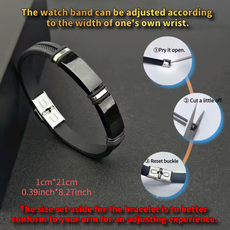 Men's Premium Black Silicone Bracelet