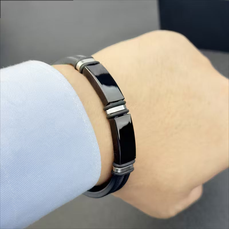 Men's Premium Black Silicone Bracelet