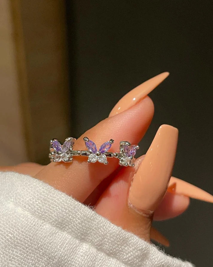 ✨ Butterfly Ring Band – Purple ✨