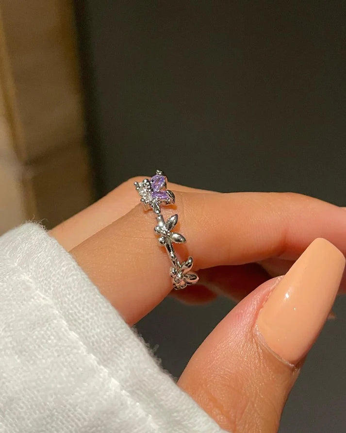 ✨ Butterfly Ring Band – Purple ✨