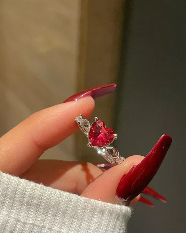 Mystical Heart Ring- red