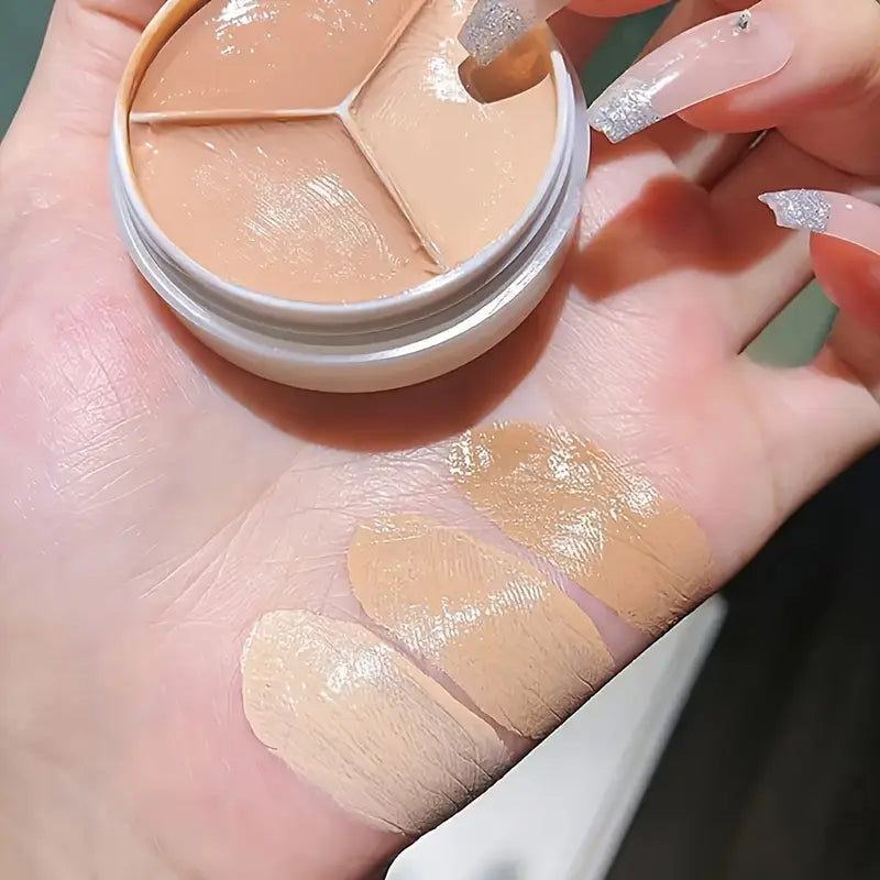 🌟 Waterproof 3-Color Concealer Palette – Long-Lasting Full Coverage