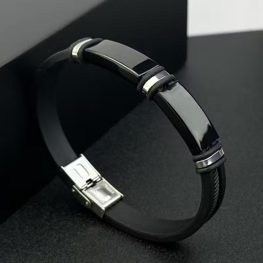 Men's Premium Black Silicone Bracelet
