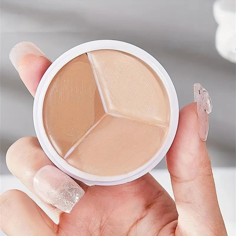 🌟 Waterproof 3-Color Concealer Palette – Long-Lasting Full Coverage