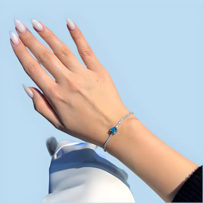 Elegant Blue Zirconia Bracelet – Perfect Gift for Her 💙