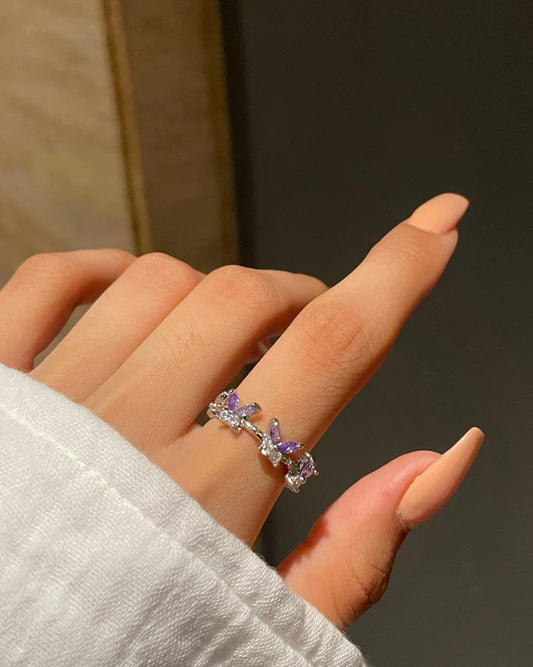 ✨ Butterfly Ring Band – Purple ✨
