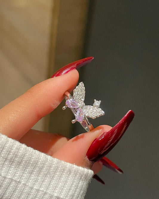 ✨ Flutter Butterfly Ring – Purple ✨